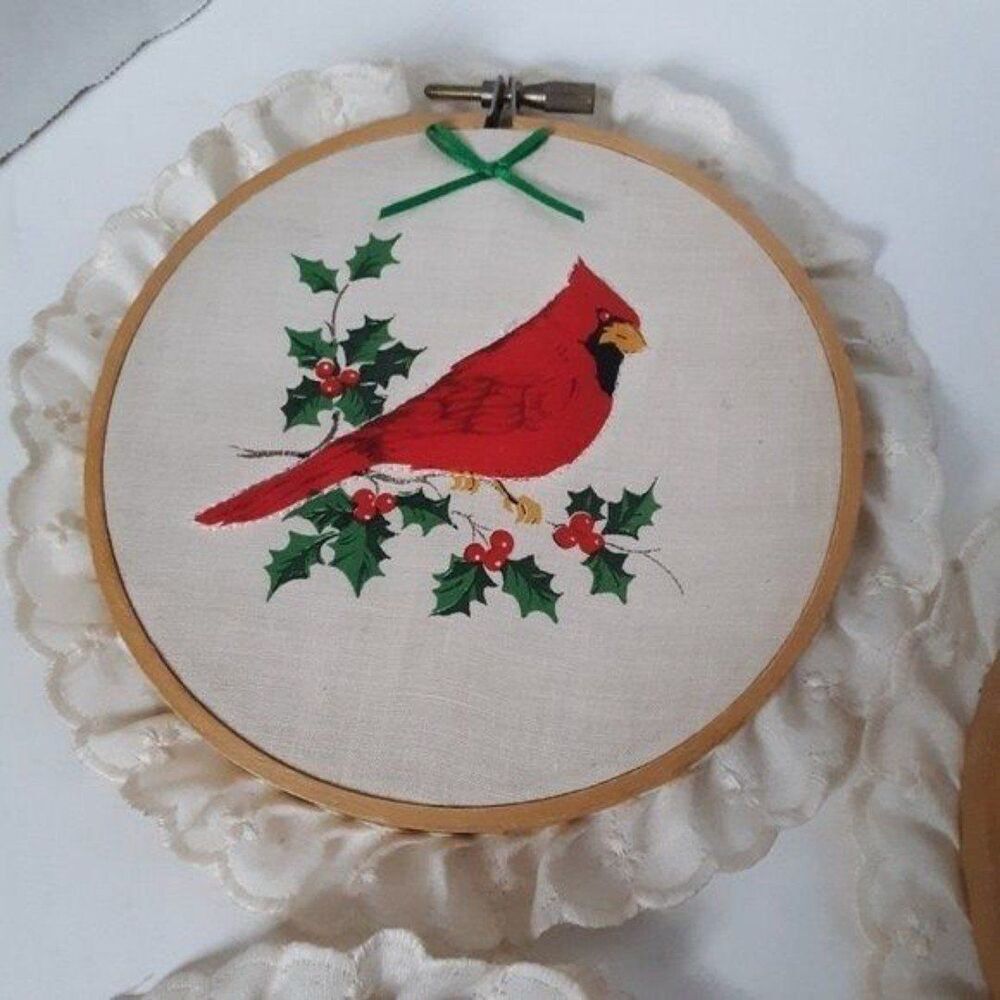 5pcs Vintage Christmas Bird Wall Hanging - Picture 5 of 10